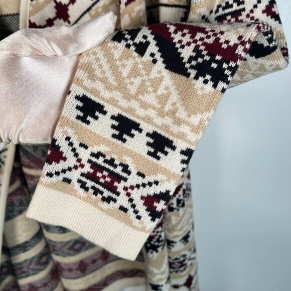 NWT LUCKY BRAND Aztec‎ Jacquard Open Front Long Sleeve Knit Cardigan Size S - Picture 11 of 15